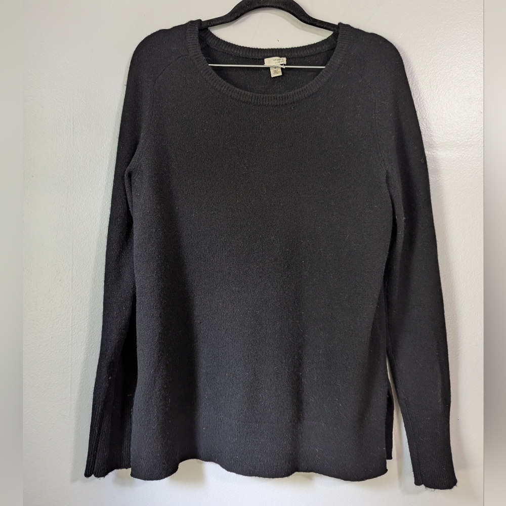 Halogen Black 100% Cashmere Crew Neck Sweater Women's Basics Size M